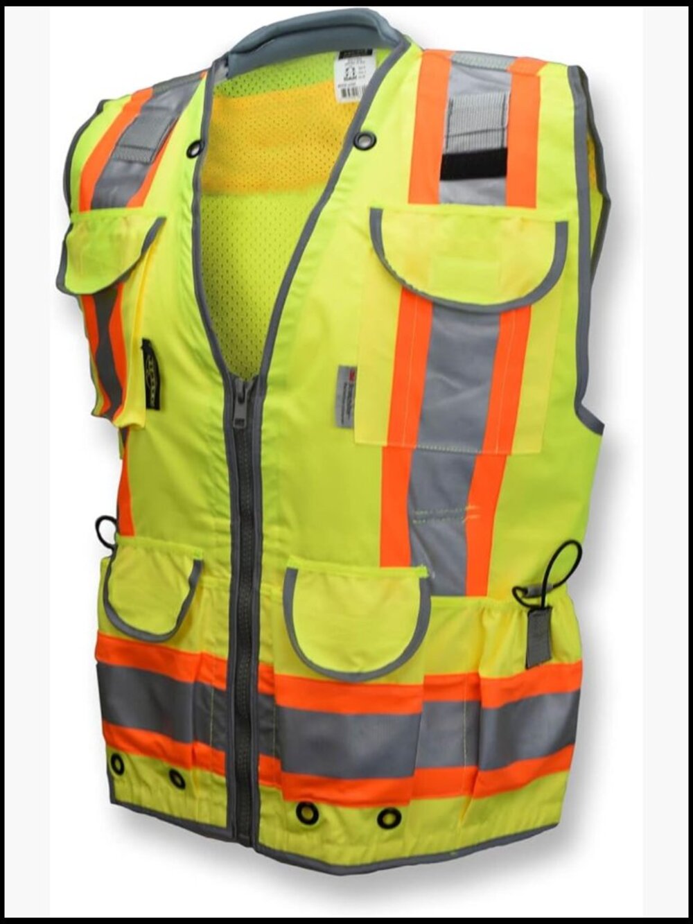 Heavy Duty Safety Vest with Cargo Pockets and Padded Neck